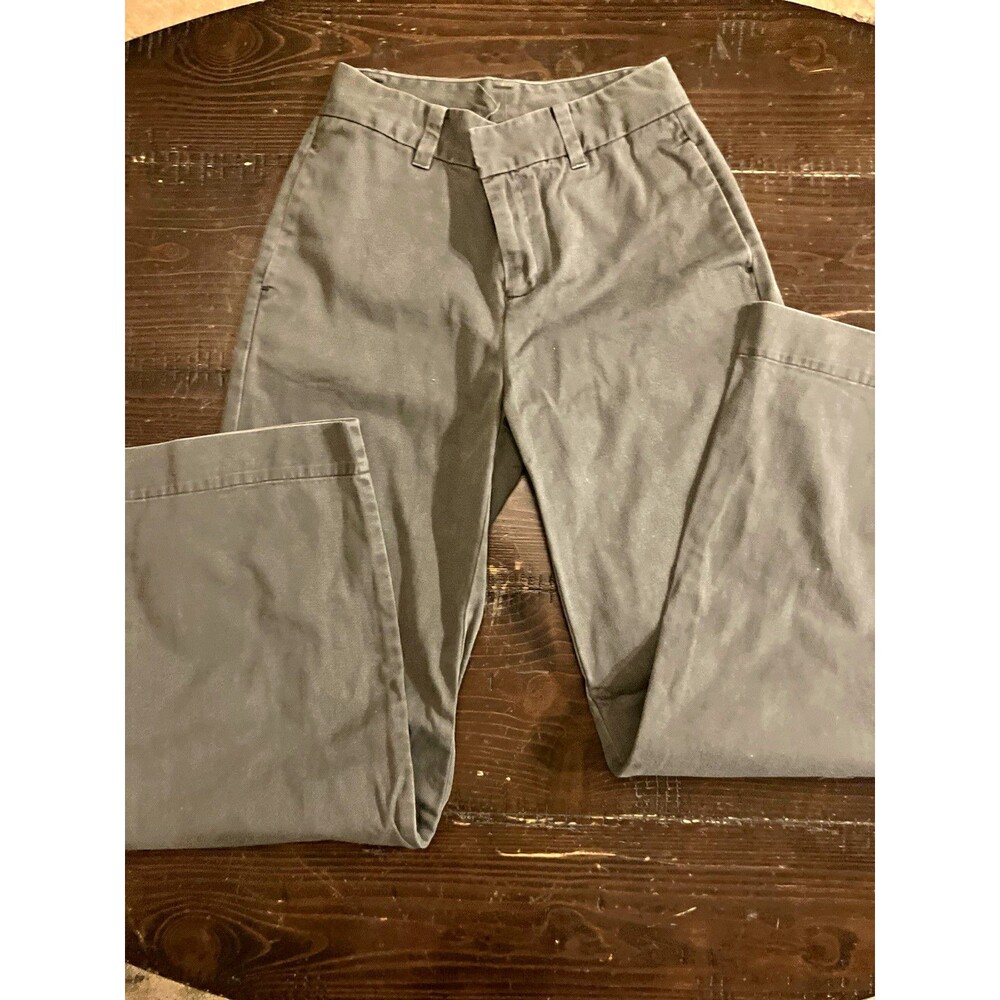 Gap Women's Gray Solid Khakis Flat Front Pants Juniors Sz 1 RN 54023